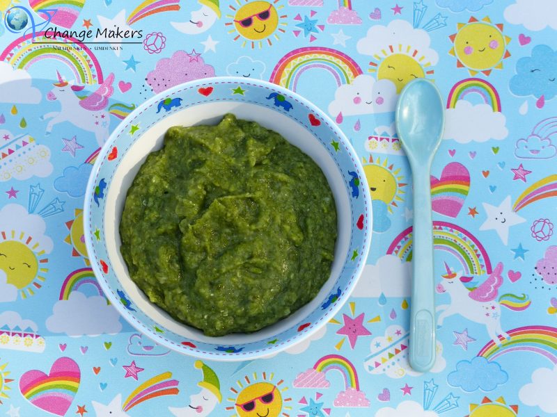 Rezept Babybrei: Spinat Linsen Kartoffel – veganer Mittagsbrei