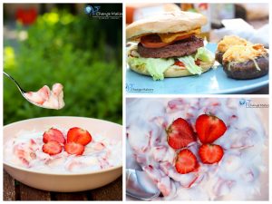 Leckerschmecker Inspirationen für den Grill, natürlich vegan. 2 Rezepte + vegane Burger Patty Empfehlung. Gefüllte Champignons, Dessert, Beyond Meat und Garden Gourmet