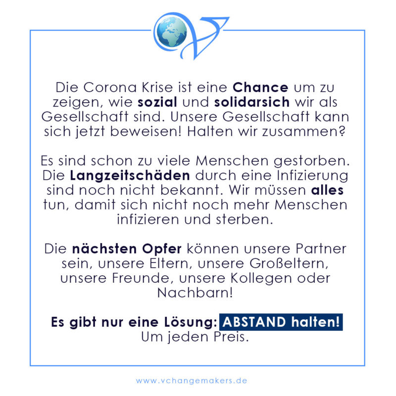 Der Corona Virus kursiert in Windeseile um die Welt und fordert unschuldige Menschenopfer. Die Regierung ruft zum sozialen Abstand auf. #wirbleibenzuhause