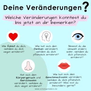 Und plötzlich passiert es ... Veränderungen beginnen. Die vegane Ernährung hat nicht nur Einfluss auf deine Gesundheit, sondern auf so viel mehr!