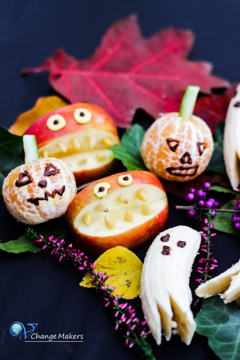 5 ganz einfache und super leckere vegane Halloween Snacks. Auch ideal für Kinder! Ohne sonderbare Zutaten und schnell gemacht.