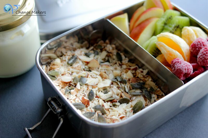 Leckere vegane und vollwertige Frühstücksideen und Inspirationen für Kinder Lunchboxen z. B. Kindergarten - nachhaltige Lunchboxen von pandoo