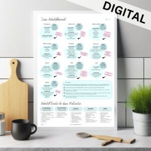 Nährstoffposter vegan kritische Nährstoffe mit Nährstoff Booster